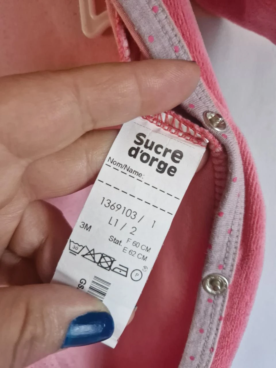 Pijama confortável de veludo com pés para bebê menina - Tamanho 3 meses – photo 4